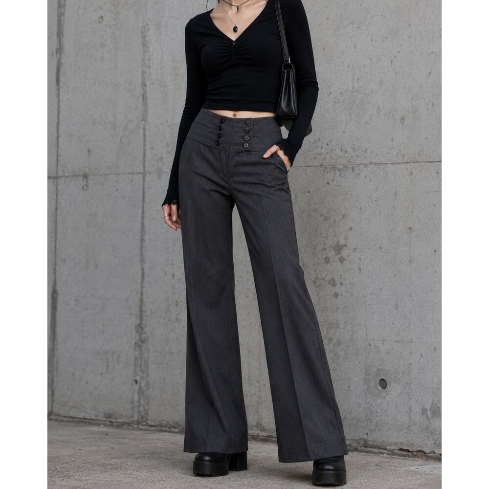 Kenneth Cole Womens Black Career Pants Size 4 Y2K Minimalist Grunge Straight